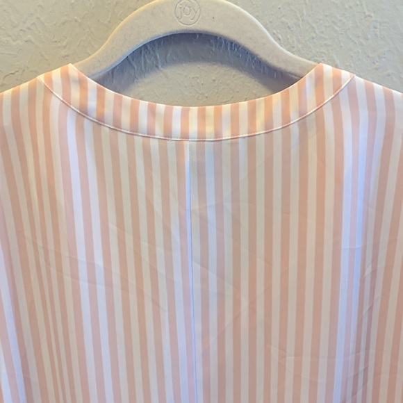 Worthington Summer Pink Stripe Top Blouse Ties on sides Women’s Sz Medium - Picture 6 of 8